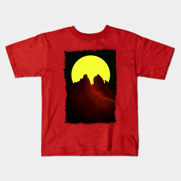 The bright yellow sun Kids T-Shirt by Swadeillustrations